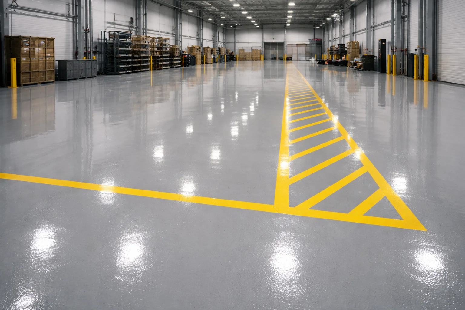 Application de résine époxy sur sol industriel à Lyon par Rénov Route